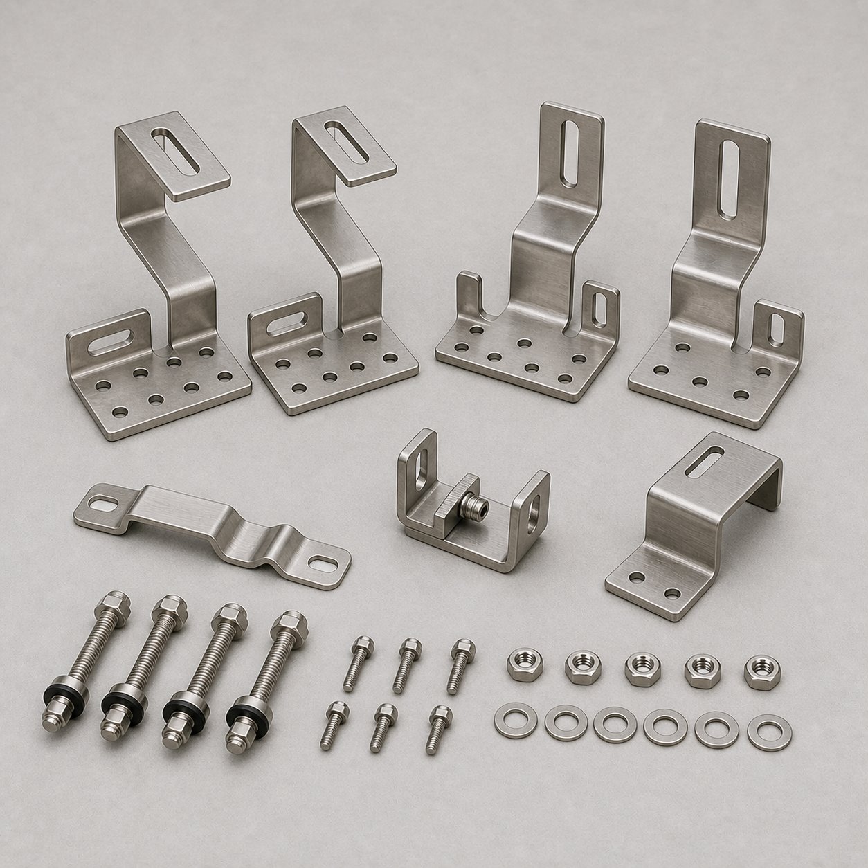 Complete stainless steel solar roof hooks
