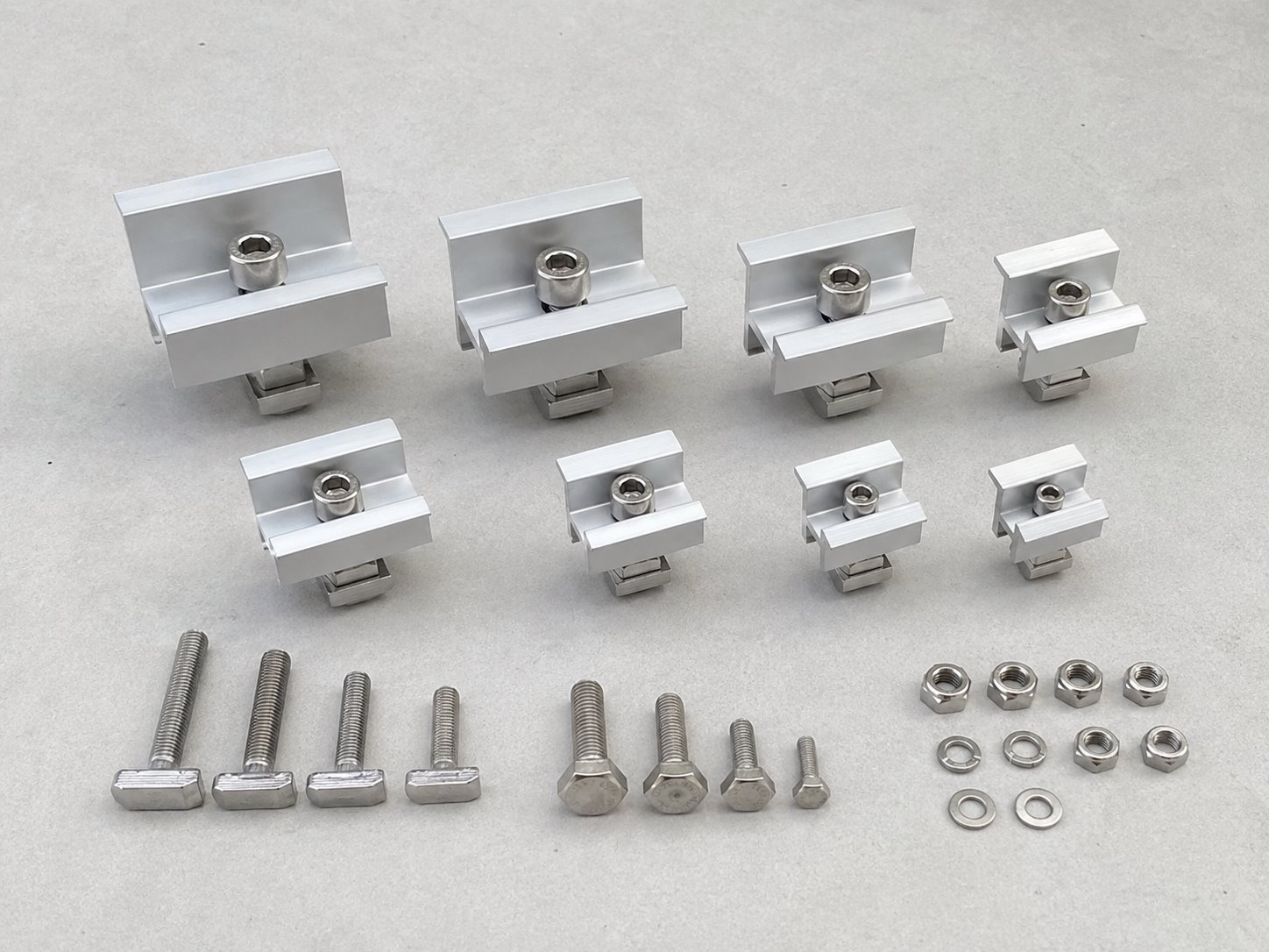 Complete solar mid clamps and end clamps